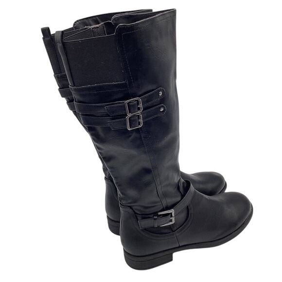 Forever Women's Black Knee-High Riding Boots Size 8 - Picture 3 of 9